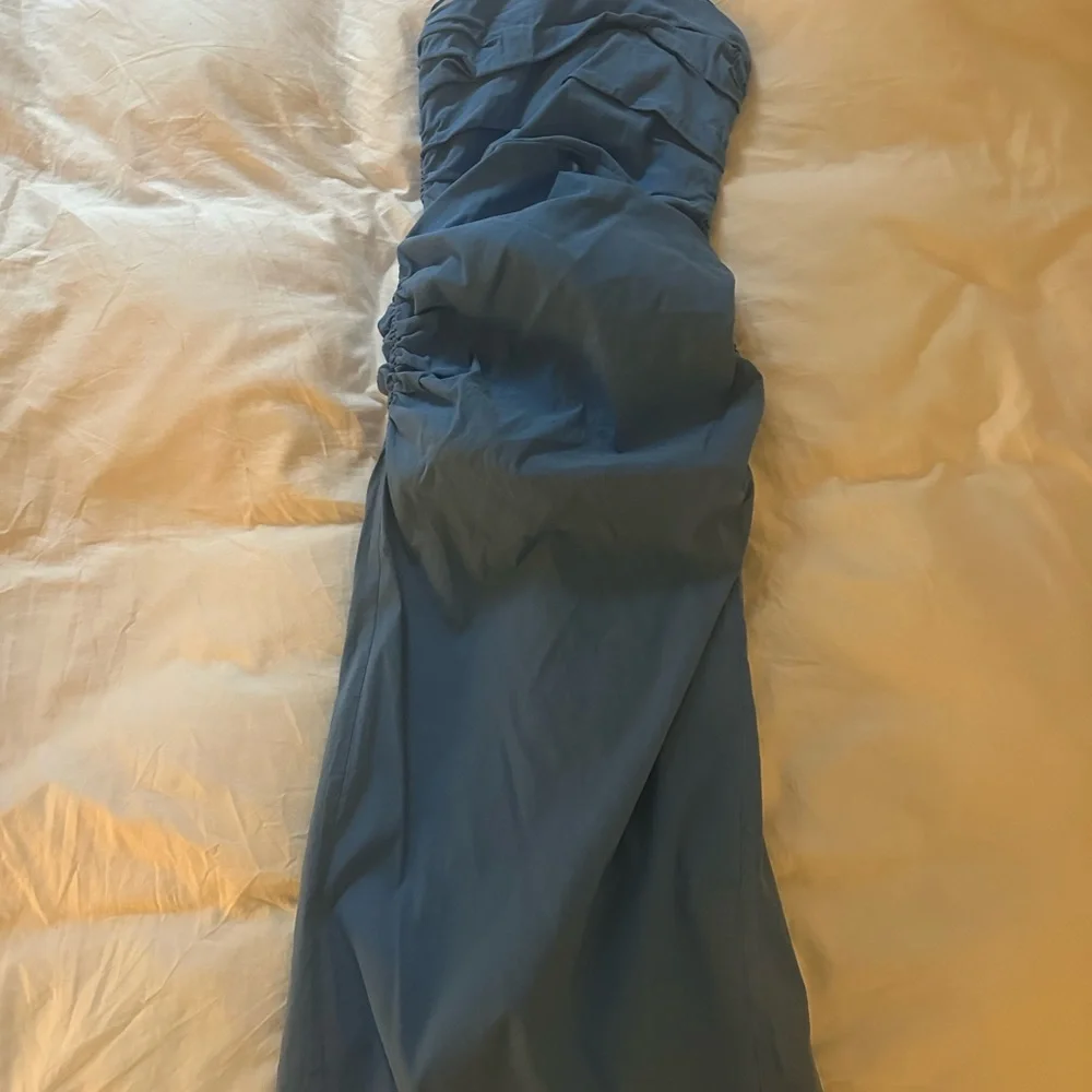 Anthropologie Blue Strapless Midi Dress - Picture 4 of 5
